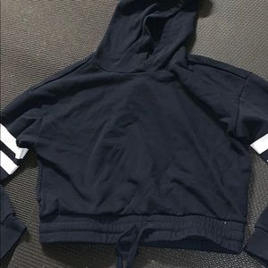 Navy blue forever 21 hoodie with tie.